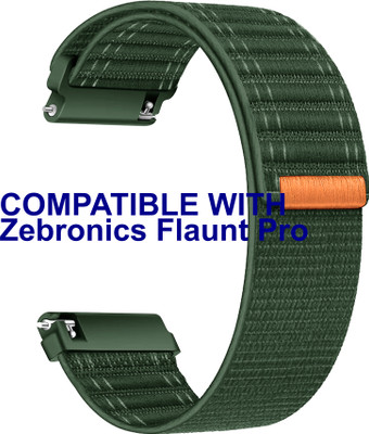 ACM WSM39A20GR3507 Watch Strap Nylon Soft 20mm for Zebronics Flaunt Pro Smartwatch Belt Green Smart Watch Strap(Green)