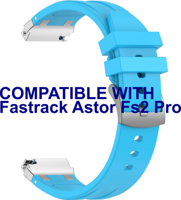ACM Watch Strap Metal Hook Silicone for Fastrack Astor Fs2 Pro Smartwatch Blue Smart Watch Strap(Blue)