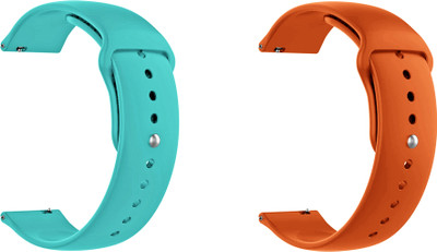 ACM Pack of 2 Watch Strap for Huawei Watch Gt3 Smartwatch (Light Blue/Orange) Smart Watch Strap(Mullti Color)