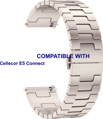 ACM WSM37Y22ST3902 Watch Strap Metal Steel Belt 22mm for Cellecor E5 Connect Smartwatch Starlight Smart Watch Strap(White)