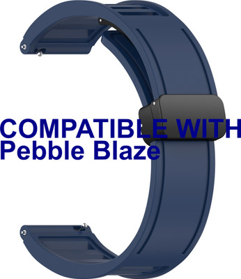 ACM WSM35W22DBL3484 Watch Strap Magnetic Clasp 22mm for Pebble Blaze Smartwatch Belt Dark Blue Smart Watch Strap(Blue)
