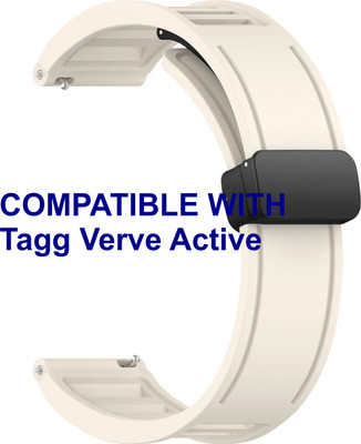 ACM WSM35W20ST2392 Watch Strap Magnetic Clasp 20mm for Tagg Verve Active Smartwatch Starlight Smart Watch Strap(White)