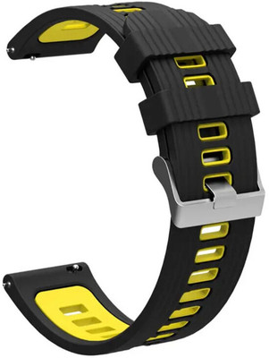 Colorcase Silicon Strap Compatible with NoiseFit Active Smart Watch Smart Watch Strap(Black)