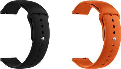 ACM Pack of 2 Watch Strap for Noise Colorfit Vision 2 Buzz Smartwatch (Black/Orange) Smart Watch Strap(Mullti Color)