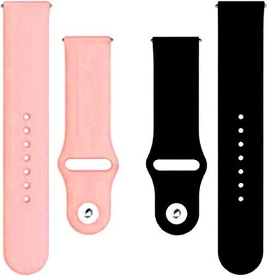 BLACK LOVIES 22 mm Soft Silicon Smartwatch Strap Compatible with Noiise. Fit Core Smart Watch Strap(Black, Pink)