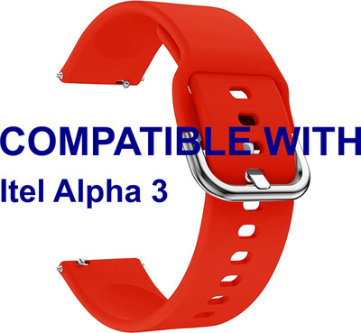 ACM WSM8H22RD3905 Watch Strap Hook Belt 22mm for |Itel Alpha 3 Smartwatch Red Smart Watch Strap(Red)