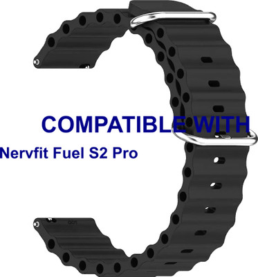 ACM WSM18F20BK3915 Watch Strap Silicone Smart Belt 20mm for Nervfit Fuel S2 Pro Smartwatch Black Smart Watch Strap(Black)