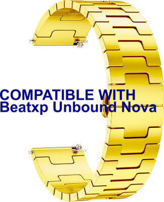 ACM Watch Strap Metal Steel 20mm for Beatxp Unbound Nova Smartwatch Gold M37 Smart Watch Strap(Gold)