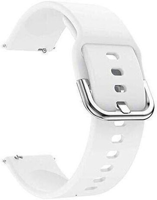 PUNAK 22MM Soft Silicon Smartwatch Strap with Metal Buckle Smart Watch Strap(White)