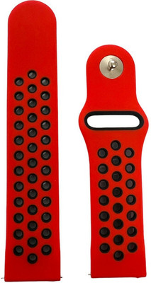 Melfo Dual Design Rubber Strap Compatible with Syska Stellar SW280 Smart Watch Strap(Red, Black)