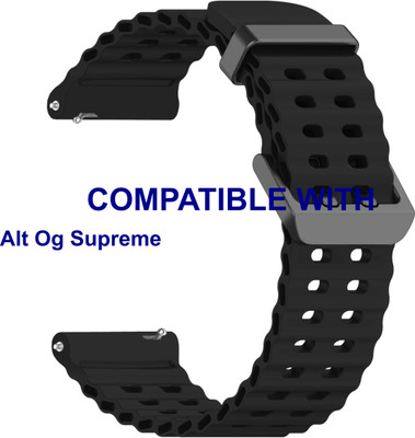 ACM WSM40B22BK5001 Watch Strap Silicone Sports Belt 22mm for Alt Og Supreme Smartwatch Black Smart Watch Strap(Black)