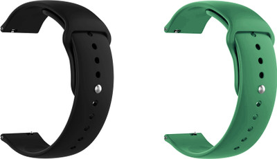 ACM Pack of 2 Watch Strap for Molife Sense 510 Smartwatch (Black/Green) Smart Watch Strap(Mullti Color)