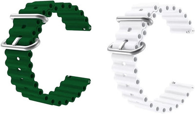 PUNAK 22 MM Ocean Loop Smartwatch Strap Band. Smart Watch Belt Smart Watch Strap(Green, White)