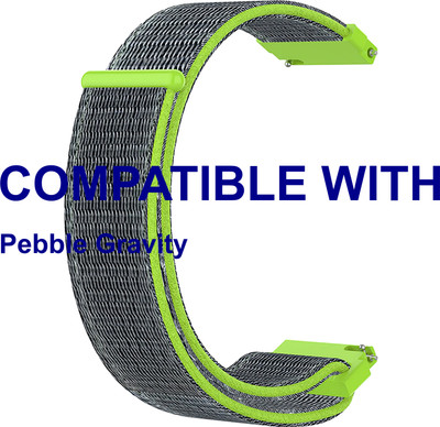 ACM WSM3V22GR3898 Watch Strap Nylon Loop Belt 22mm for New Pebble Gravity Smartwatch Green Smart Watch Strap(Green)
