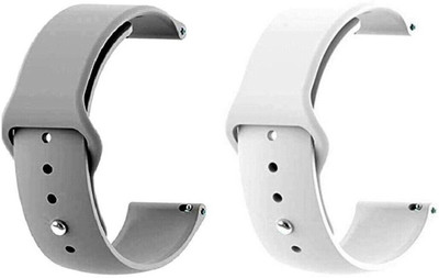 BLACK LOVIES 22 MM Soft Silicon Smartwatch Strap Compatible With Crross beeats Ignite S2 Smart Watch Strap(Grey, White)