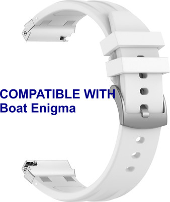 ACM WSM36X22WT1722 Watch Strap Metal Hook Silicone 22mm for Boat Enigma Smartwatch White Smart Watch Strap(White)