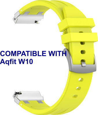 ACM WSM36X20LY1305 Watch Strap Metal Hook Silicone 20mm for Aqfit W10 Smartwatch Lime Yellow Smart Watch Strap(Yellow)