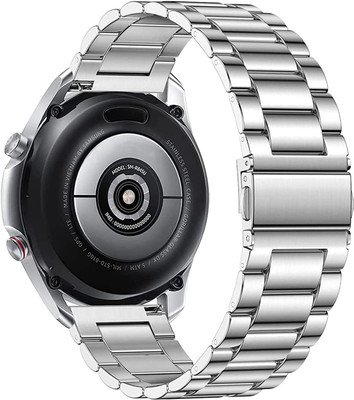 Maruti Enterprise 22 mm Stainless Steel Heavy Metal Chain Strap with Dual Lock Clasp Smart Watch Strap(Silver)