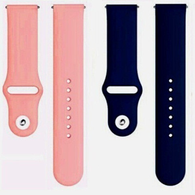 BLACK LOVIES 22 mm Silicon Smartwatch Strap Compatible with Noice Color Fit NAV / NAV PLUS. Smart Watch Strap(Pink, Blue)