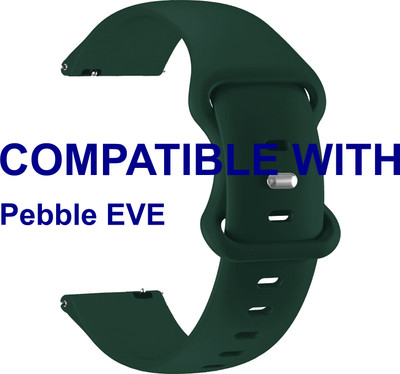 ACM WSM13A22DG3921 Watch Strap Clip Belt 22mm for Pebble EVE Smartwatch Dark Green Smart Watch Strap(Green)