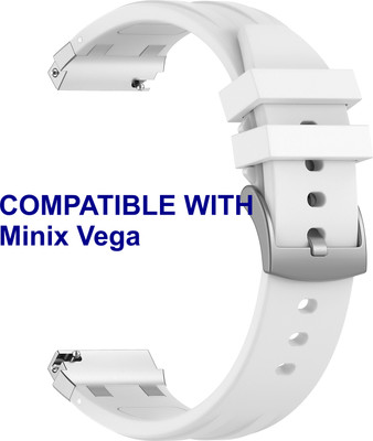 ACM WSM36X20WT1612 Watch Strap Metal Hook Silicone 20mm for Minix Vega Smartwatch White Smart Watch Strap(White)