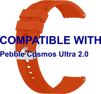 ACM WSM15C22OR3920 Watch Strap Silicone Hook Belt 22mm for Pebble Cosmos Ultra 2.0 Smartwatch Orange Smart Watch Strap(Orange)