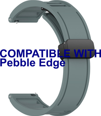 ACM Watch Strap Magnetic Clasp for Pebble Edge Smartwatch Cyan Grey Smart Watch Strap(Grey)