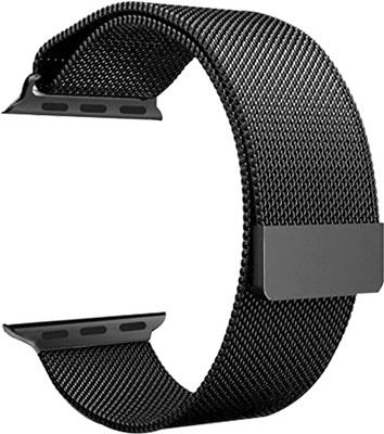 RUPELIK Magnetic Chain Strap for iWatch Ultra 49mm 45mm 44mm 42mm Series 8,7,6,5,4,3,2,1,SE Smart Watch Strap(Black)