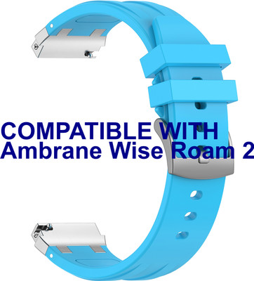 ACM Watch Strap Metal Hook Silicone 22mm for Ambrane Wise Roam 2 Smartwatch Belt Blue Smart Watch Strap(Blue)