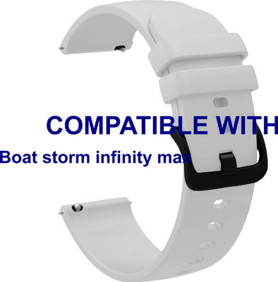 ACM WSM25M22WT3917 Watch Strap Silicone Hook Belt 22mm for |Boat storm infinity max Smartwatch White Smart Watch Strap(White)