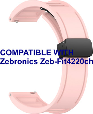 ACM WSM35W22CPK1623 Watch Strap Magnetic Clasp 22mm for Zebronics Zeb-Fit4220ch Smartwatch Creame Pink Smart Watch Strap(Pink)
