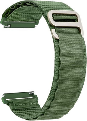 RUPELIK Nylon Febric Alpine Loop Band Compatible With 22mm Lugs Smart Watch Strap(Green)