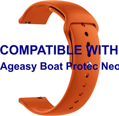 ACM WSM2P22OR3910 Watch Strap Silicone Belt 22mm for Ageasy Boat Protec Neo Smartwatch Orange Smart Watch Strap(Orange)