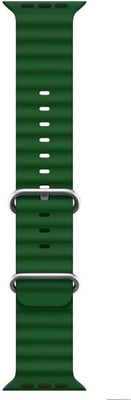 BLACK LOVIES SOFT SILICON OCEAN SPORT LOOP BELT FOR T800 ULTRA Smart Watch Strap(Green)