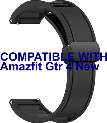 ACM Watch Strap Magnetic Clasp for Amazfit Gtr 4 New Smartwatch Black Smart Watch Strap(Black)