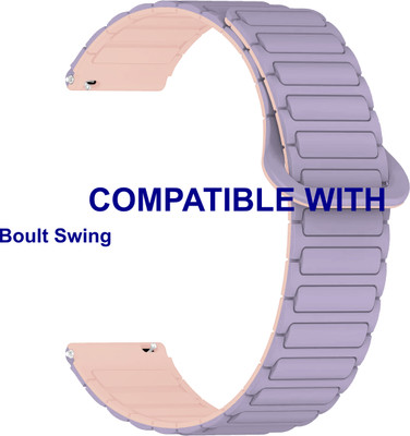ACM WSM34V22PP3132 Watch Strap Magnetic Silicone 22mm for |Boult Swing Smartwatch Purple with Pink Smart Watch Strap(Mullti Color)