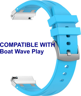 ACM WSM36X20BL2935 Watch Strap Metal Hook Silicone 20mm for Boat Wave Play Smartwatch Belt Blue Smart Watch Strap(Blue)