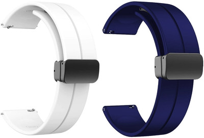 PUNAK 20MM Soft Silicon Magnetic Buckle Smart Watch Strap Smart Watch Strap(White, Blue)