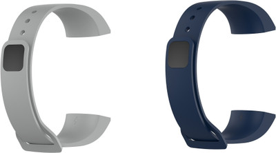 AUDICE Combo of 2 PCS Silicone Wrist Replacement Strap for Mi Band 4C /Redmi 4C Watch Smart Band Strap(Blue, Grey)