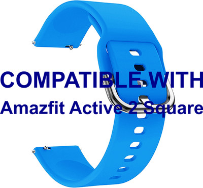ACM WSM8H20TU3909 Watch Strap Hook Belt 20mm for Amazfit Active 2 Square Smartwatch Turquoise Smart Watch Strap(Blue)