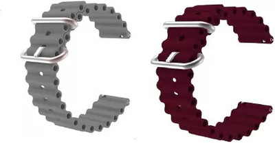 Like Star Soft (compatible List In Photo & Description) Only 22 mm Smart Watch Strap(Grey, Red)