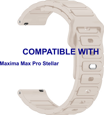 ACM WSM32T22CR3866 Watch Strap Silicone Belt Button 22mm for Maxima Max Pro Stellar Smartwatch Creame Smart Watch Strap(Pink)