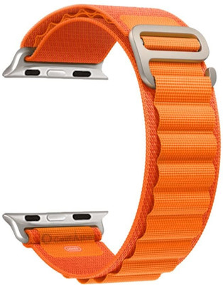 ICREATOR Strap for Apple iWatch Series Ultra 8 7 6 5 4 SE 3 2 1 (size - 49 45 44 42 mm) Smart Watch Strap(Orange)