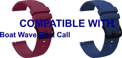 ACM WSM25M20PUDBL3101 Pack of 2 Watch Strap Silicone Hook 20mm for Boat Wave Beat Call Smartwatch (Purple/Dark Blue) Smart Watch Strap(Mullti Color)