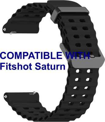 ACM WSM40B22BK3136 Watch Strap Silicone Sports 22mm for Fitshot Saturn Smartwatch Belt Black Smart Watch Strap(Black)