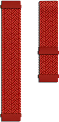 DailyObjects Red Lightweight Braided Solo Loop Watchband/Straps Compatible With Samsung/OnePlus/Fitbit Smartwatches (20 mm) | Sporty Adjustable Strap with Premium Slim Fit Watchband For Galaxy Watch Pro Lite 5 4 3 /Gear S2 Sports Classic /Amazfit /Fitbit (Watch Not Included) Smart Watch Strap(Red)