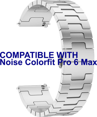 ACM Watch Strap Metal Steel for Noise Colorfit Pro 6 Max Smartwatch Silver Smart Watch Strap(Silver)