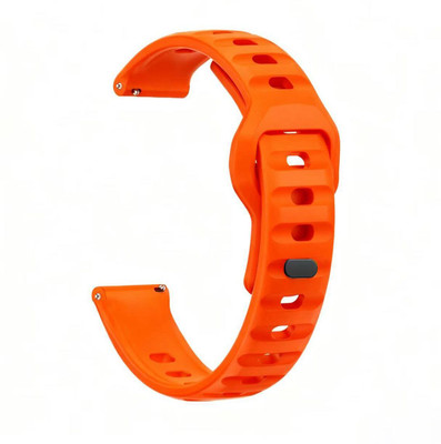 Colorcase Lining Silicon Strap 20mm Compatible with Zebronics Zeb-Fit 7220ch Smart Watch Smart Watch Strap(Orange)