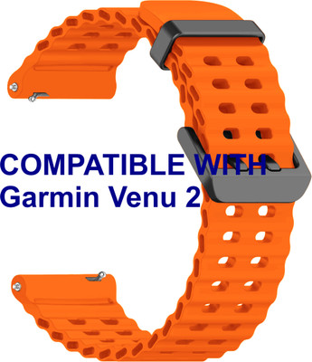 ACM WSM40B22OR1924 Watch Strap Silicone Sports 22mm for Garmin Venu 2 Smartwatch Orange Smart Watch Strap(Orange)