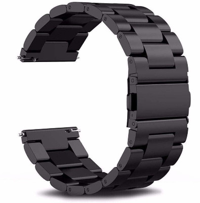 BLACK LOVIES 22 mm Metal Strap Compatible with Noice Color fit pro 4. Smart Watch Strap(Black)
